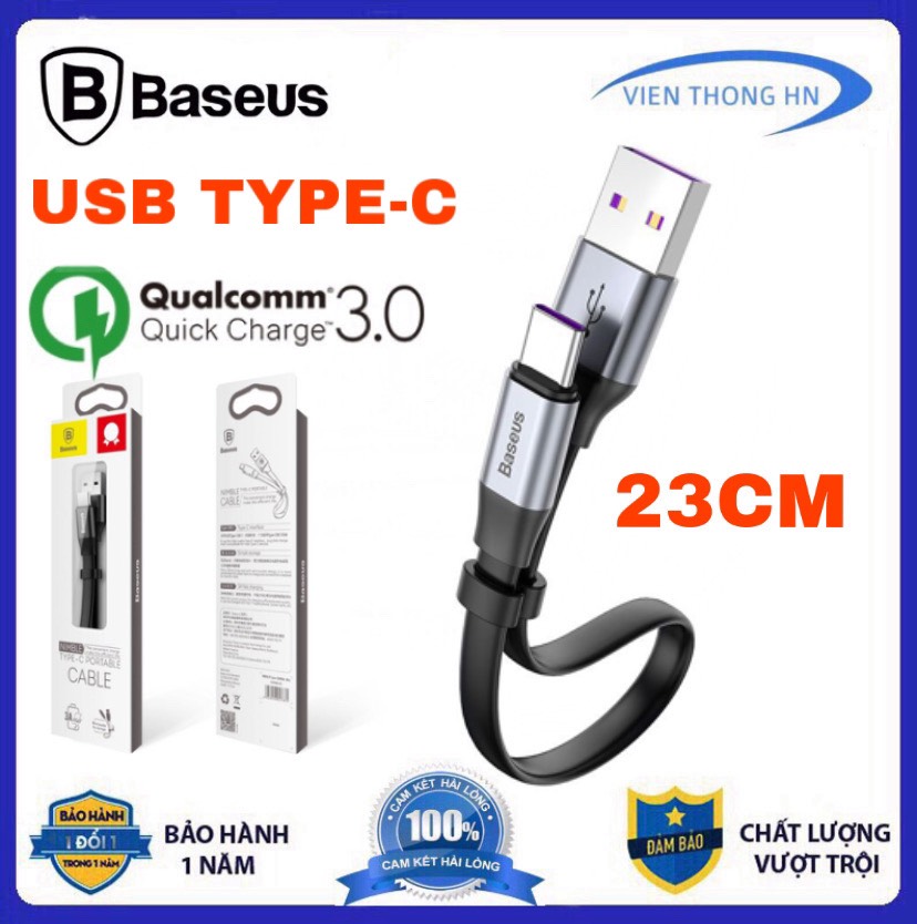 CÁP SẠC Baseus nimble usb type C 23cm - DÂY SẠC NGẮN DÙNG CHO PIN SẠC DỰ PHÒNG