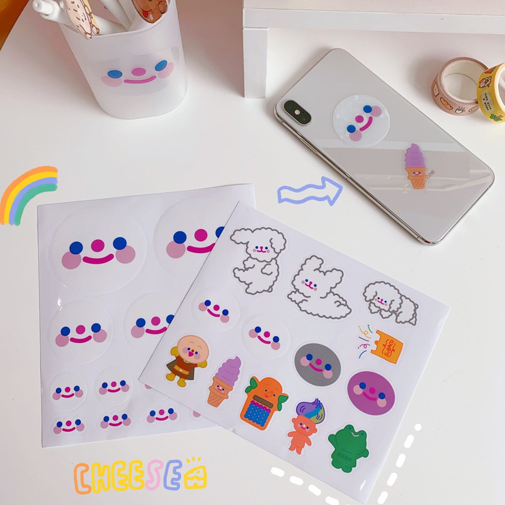 Miếng Dán Phim Hoạt Hình Mặt Cười - Hình Dán Cute A214