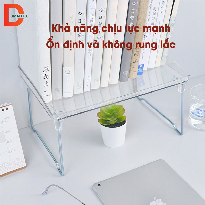 Kệ sách trong suốt chất liệu nhựa acrylic cao cấp có thể gấp gọn | Kệ để bàn trong suốt decor phòng, góc học tập