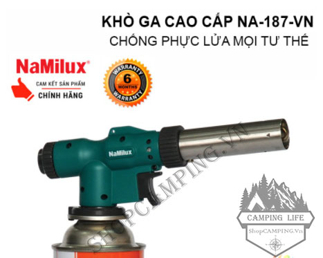Khò gas cao cấp namilux na-187-vn, đèn khò ga mini - camping vietnam