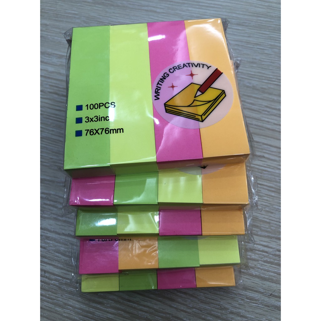 Giấy note dạ quang 4 màu No.GS-02