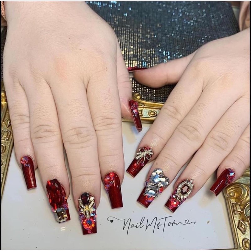 Sơn hot đỏ tuyết Phụ kiện Nail