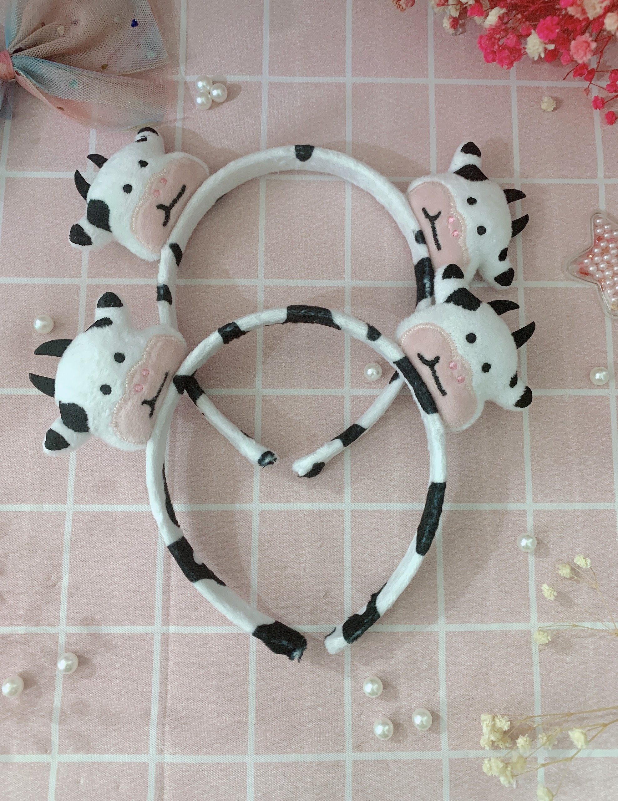 Băng Đô Cài Tóc 2 Con Bò Sữa