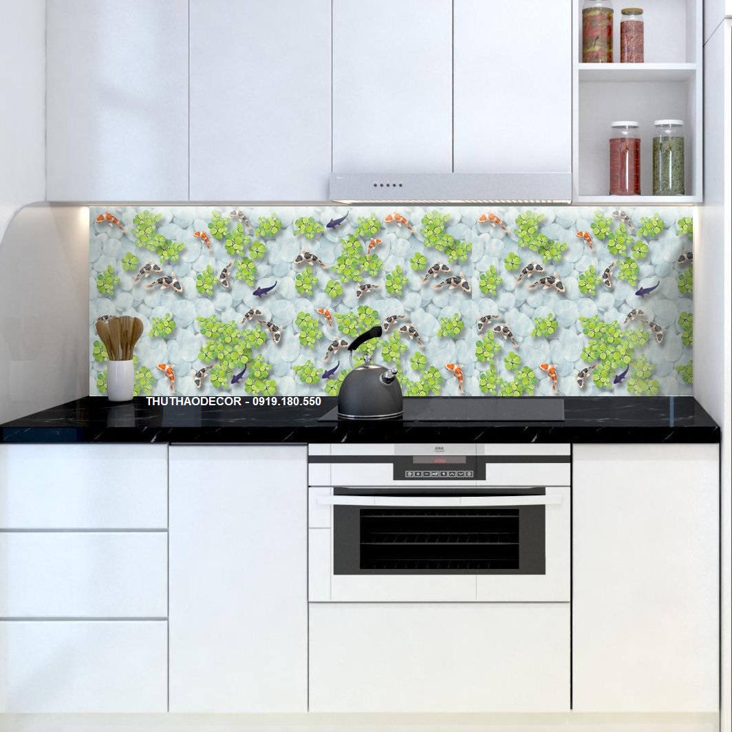 [HCM]Decal dán bếp CÁ KOI khổ 60x120cm - THUTHAODECOR
