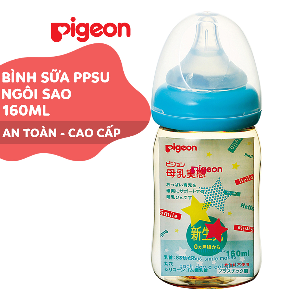 BÁO GIÁ BÌNH SỮA PPSU PLUS PIGEON HÌNH NGÔI SAO 240ML | Shopee Lazada Sendo Tiki mới nhất 30 Bình sữa cổ rộng PPSU Plus Ngôi sao Pigeon 160ml (SS)