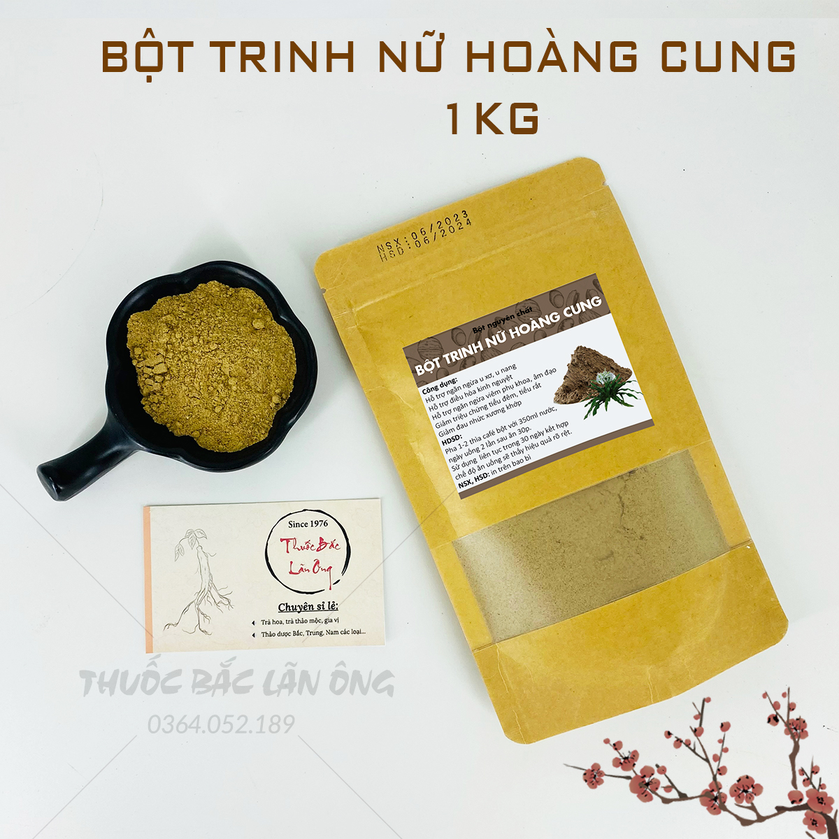 Bột trinh nữ hoàng cung 1kg nguyên chất - Lãn Ông