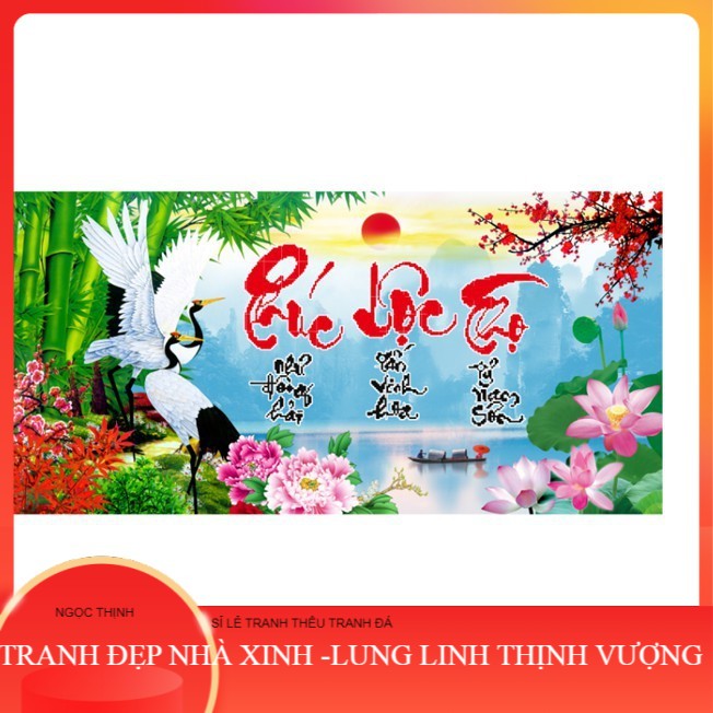 Tranh đính đá phúc lộc thọ . kích thước: 93cm x 50cm
