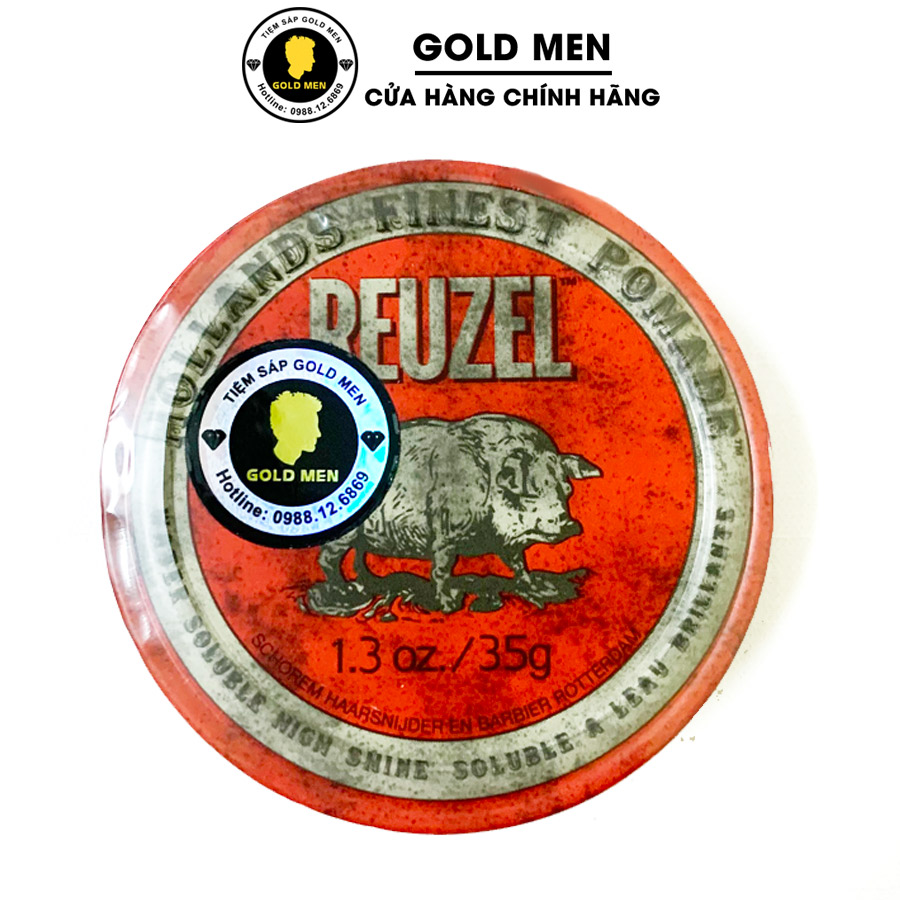 Sáp vuốt tóc Reuzel Red Pomade, Pomade vuốt tóc + Tặng quà