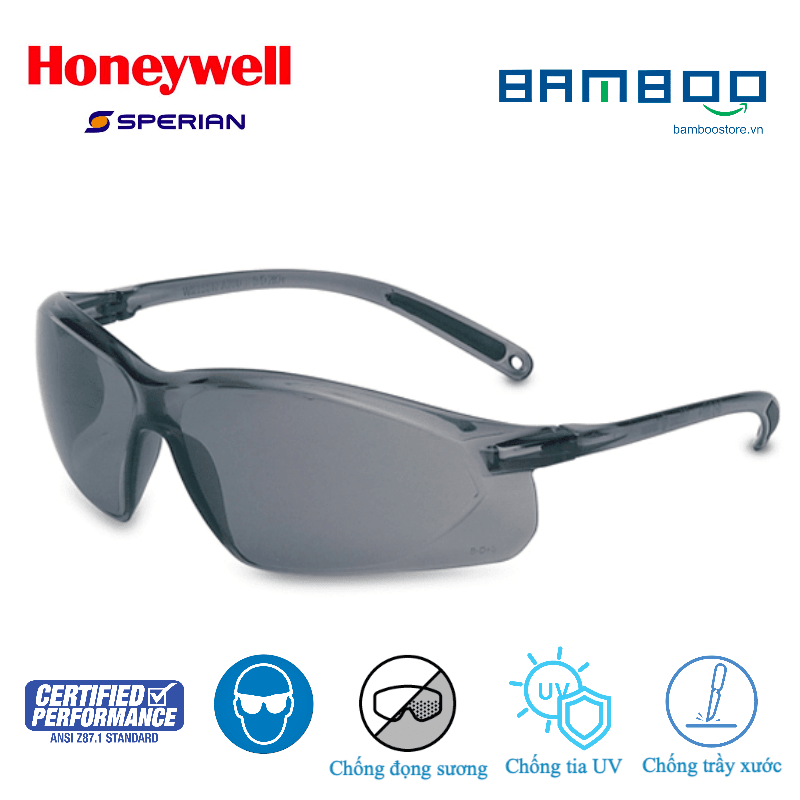 Giá bán Honeywell A700 Kính bảo hộ chống đọng sương, chống trầy xước, ôm sát mặt ngăn 99,99% tia UV- Màu đen