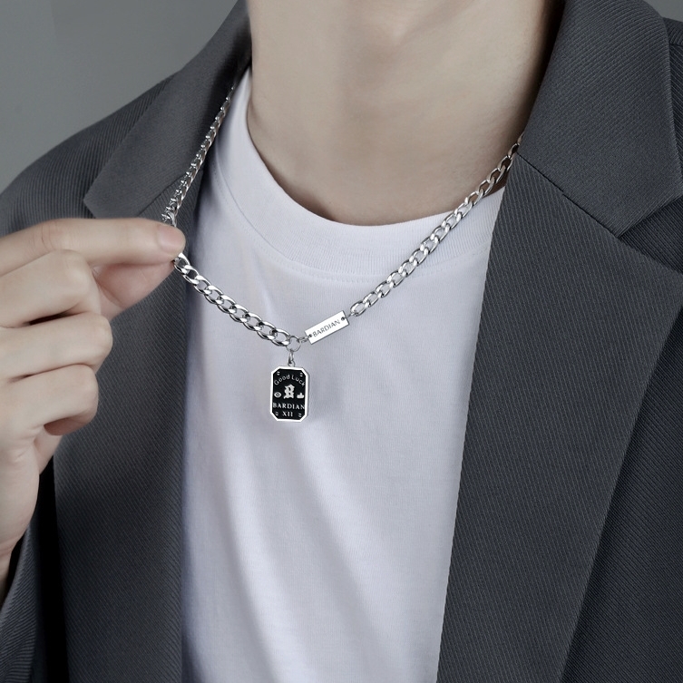 Men's and Women's stainless steel chain chain 6mm unisex typeface
