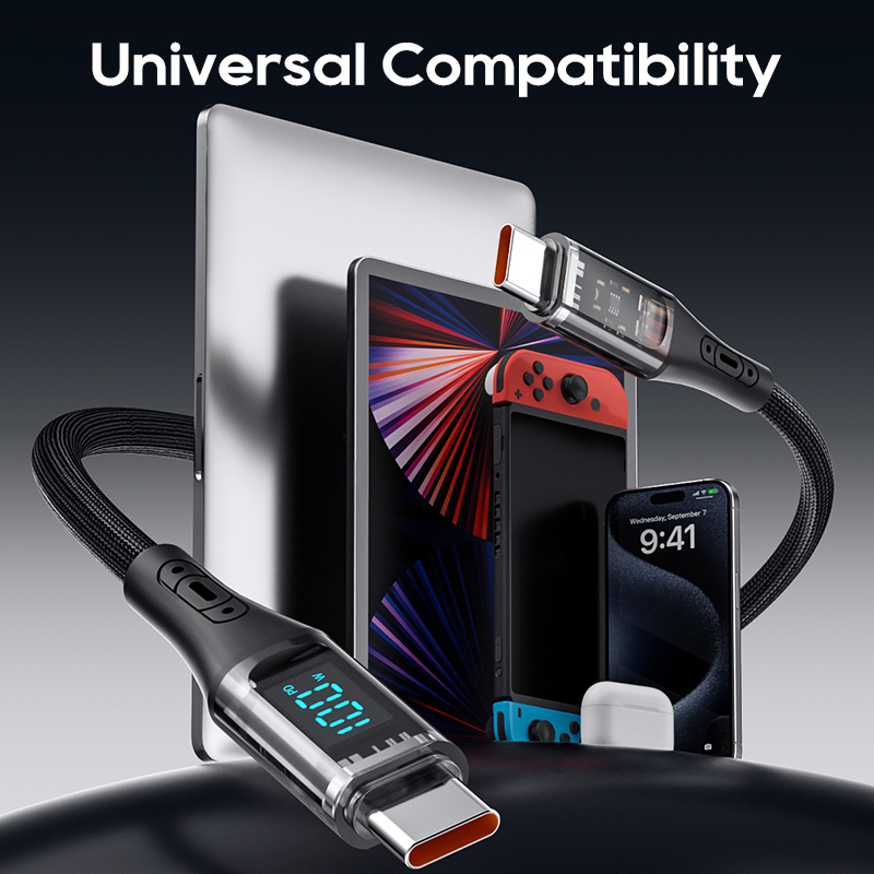 Cáp Sạc Nhanh KUULAA Gem Fast-Charging Data Cable Type-C to Type-C 100W Sạc nhanh Chip thông minh An toàn hơn Dây dữ liệu bền hơn cho iPhone 15 Samsung Xiaomi Huawei