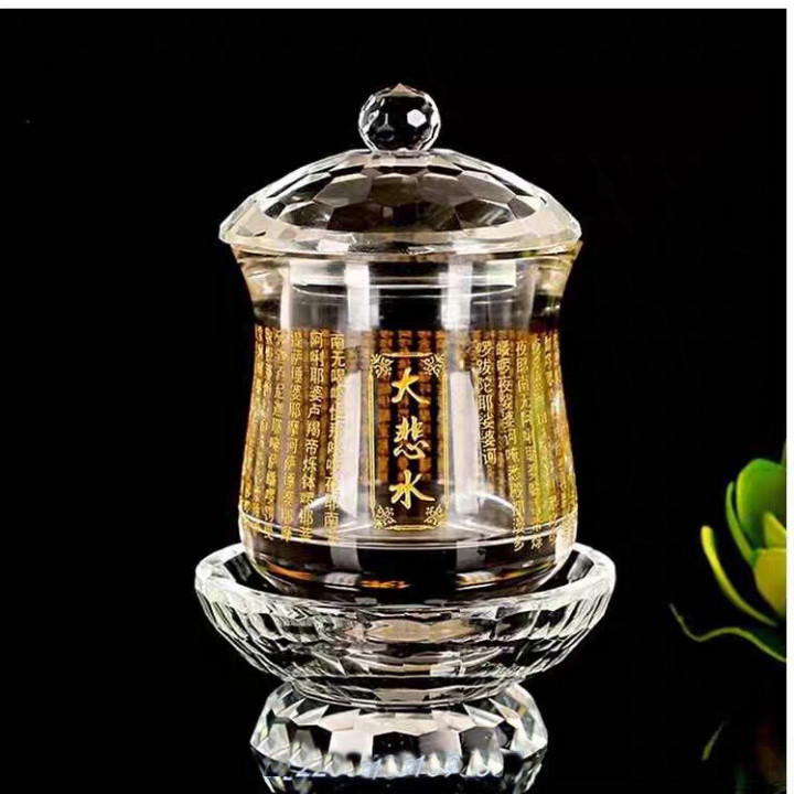 Ly Nước Đại Bi Thủy Pha Lê Cúng Phật 15 Cm
