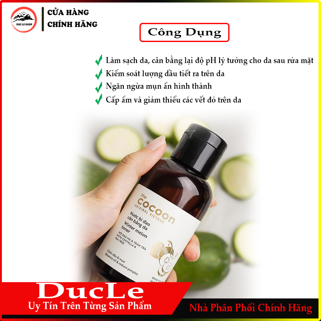 [HCM]Nước bí đao cân bằng da COCOON (Winter melon toner) 140ml