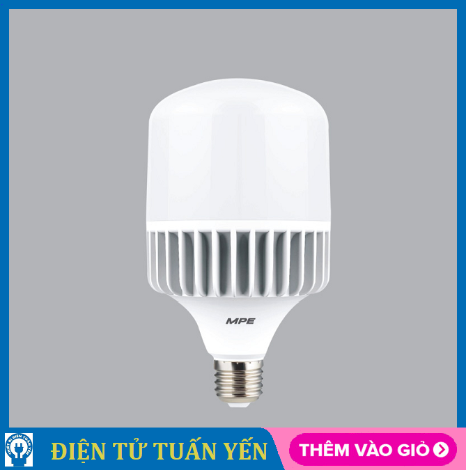 Bóng đèn led bulb trụ MPE công suất 40W thân nhôm, 2 loại ánh sáng trắng và vàng - Hàng chính hãng