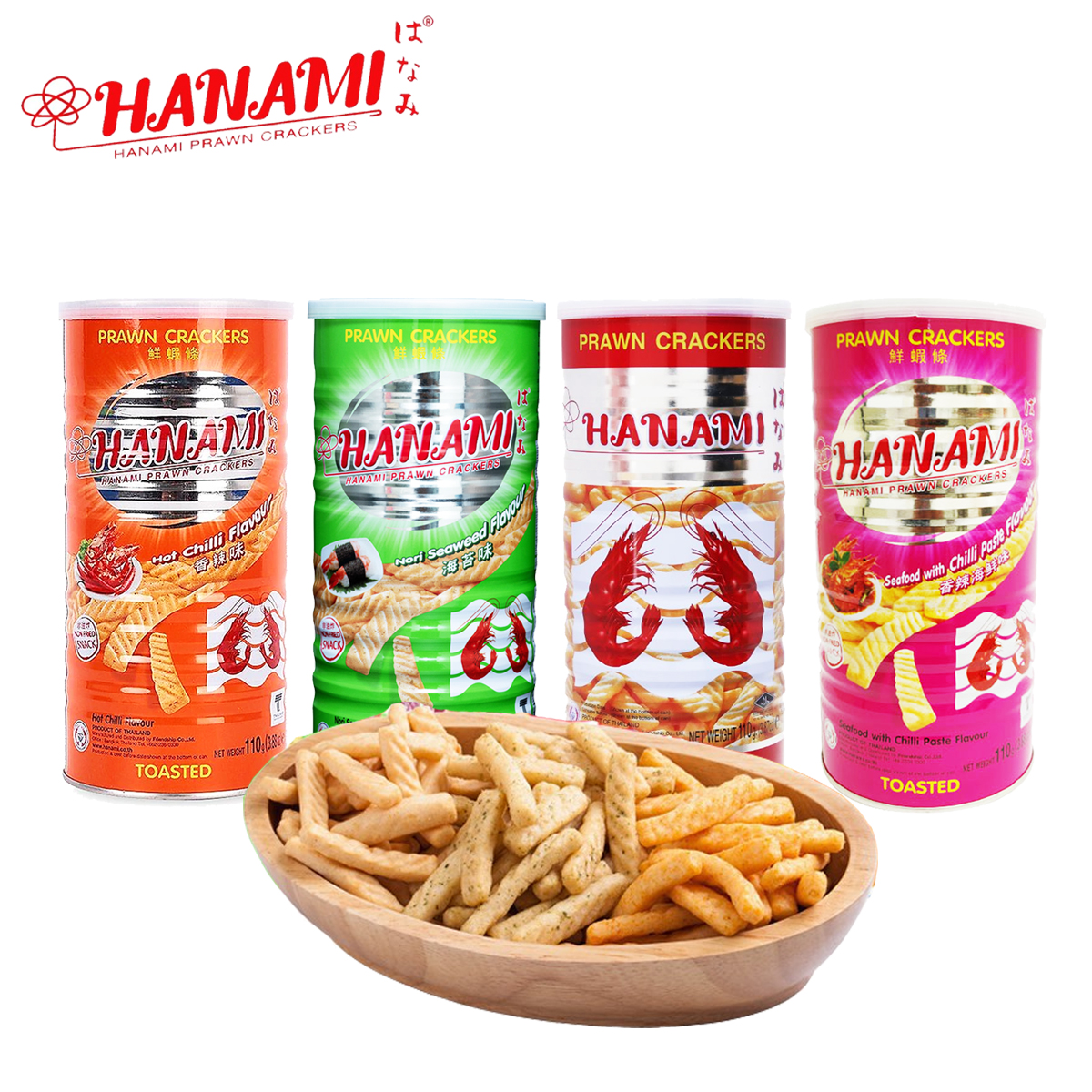 BÁNH SNACK TÔM HANAMI PRAWN CRACKERS 110 GRAM