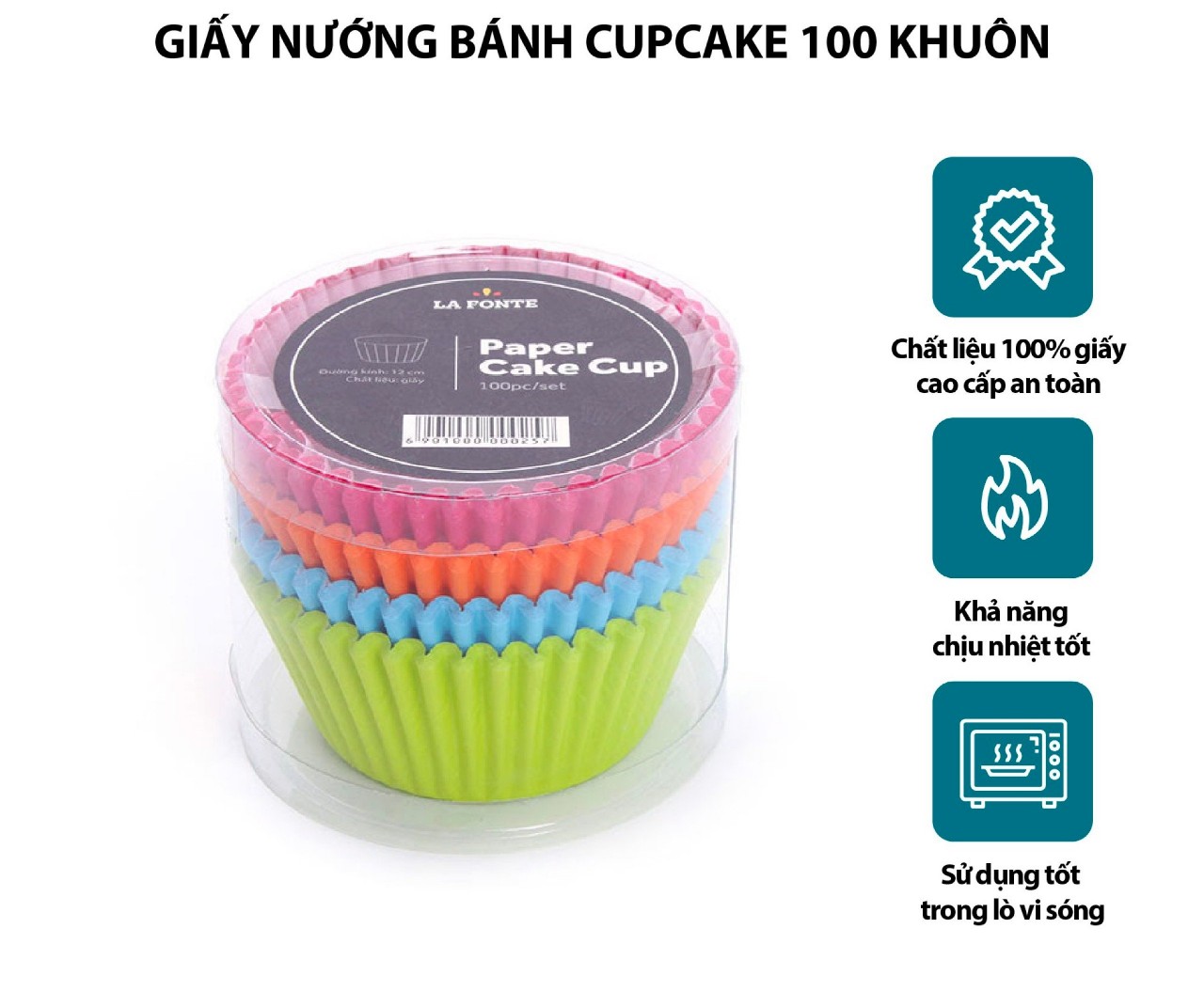 100 Cupcake nướng bánh 12 cm