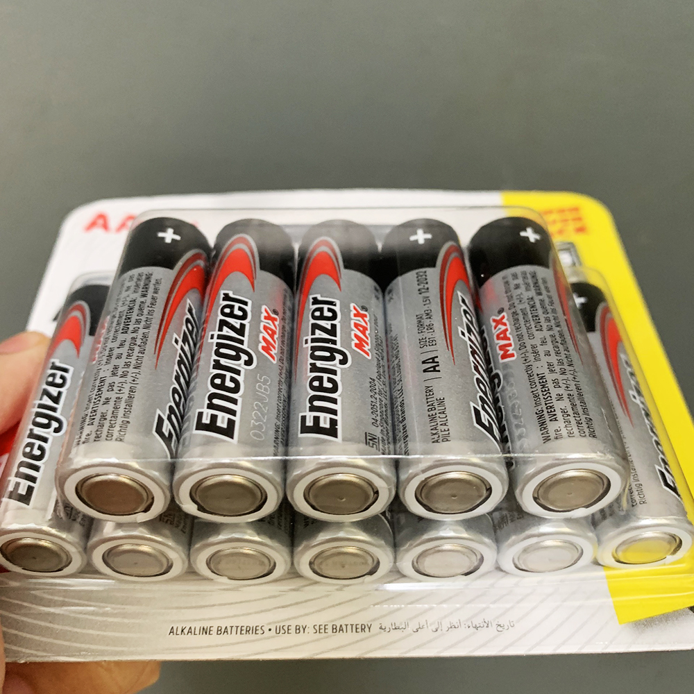 Combo 2 vỉ pin AA Energizer Alkaline chính hãng (1 vỉ 12 viên)