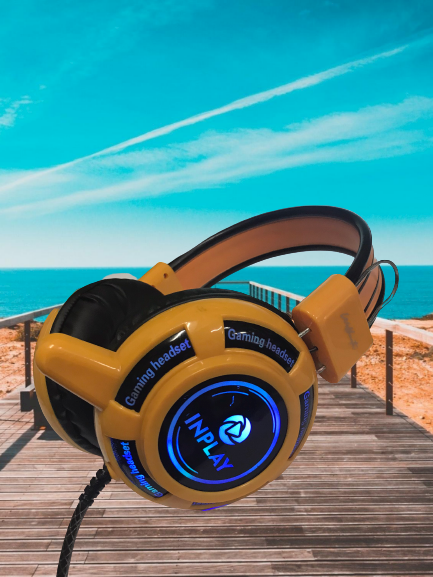 (HCM) MÀU ĐỎ Tai nghe chuyên game INPLAY F15-HEADPHONE MÁY TÍNH CÓ LED, CÓ MICRO, CHUYÊN GAME Jack cắm 3.5+ usb