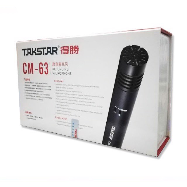 Micro condenser 48v để thu âm cho nhạc cụ Takstar CM-63