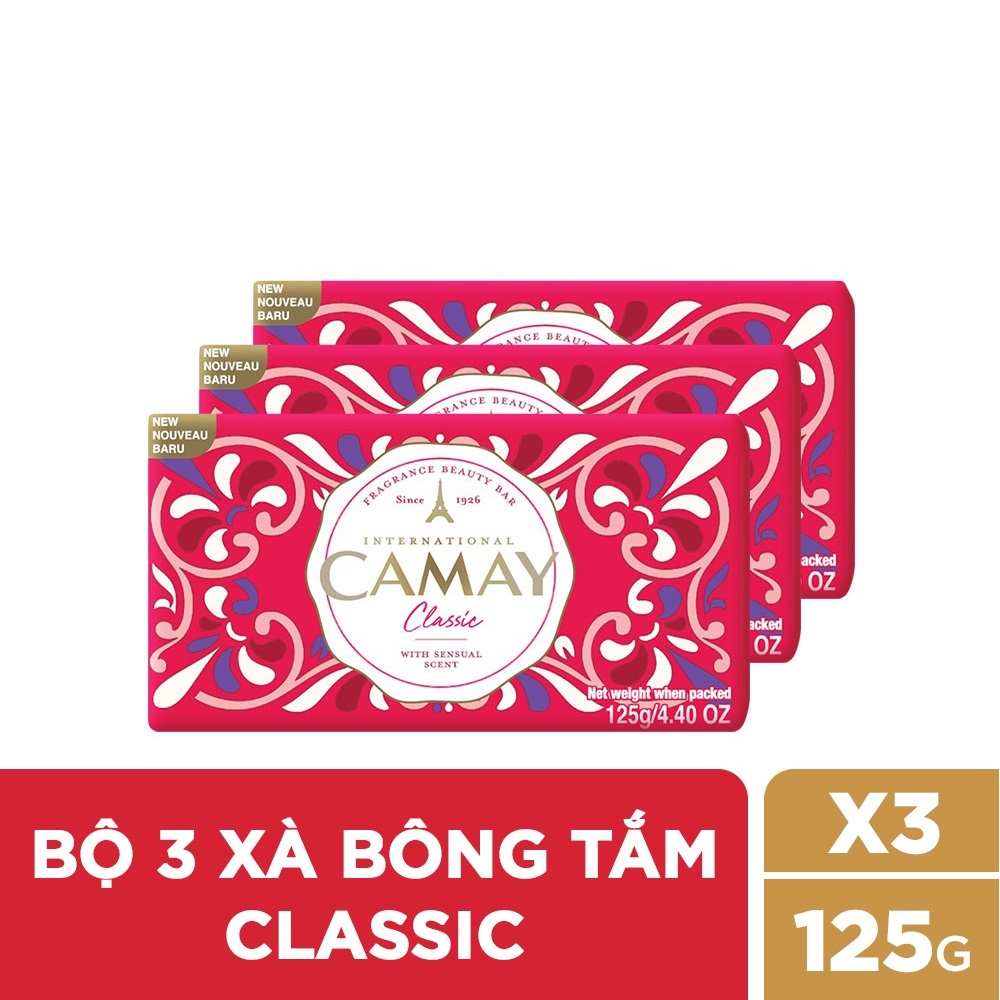 Combo 3 Xà bông tắm Camay Classic (125g x 3)