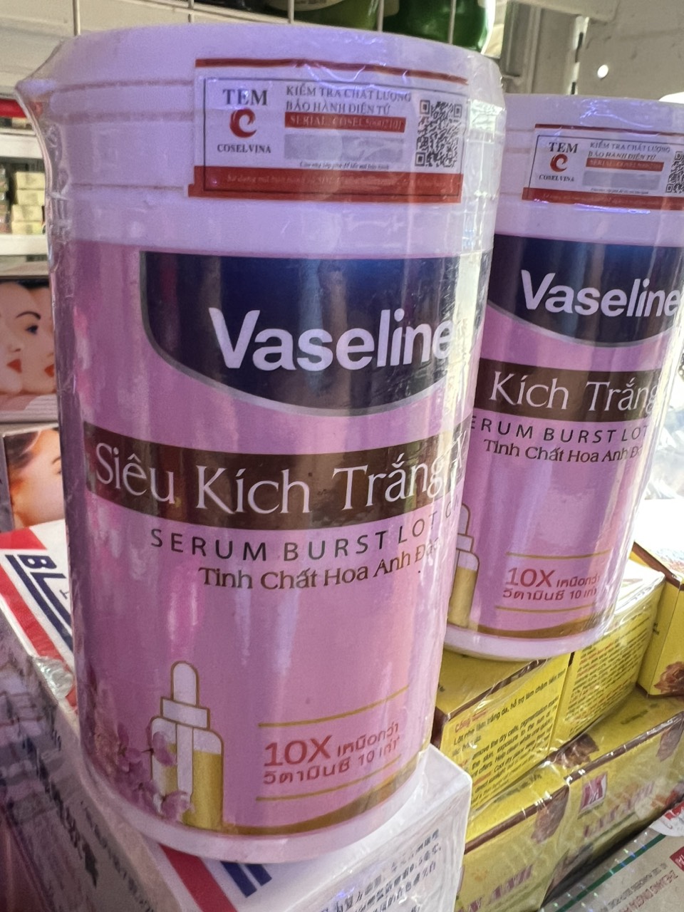Kem siêu kích trắng vaseline 10x thái lan 500g hủ hồng