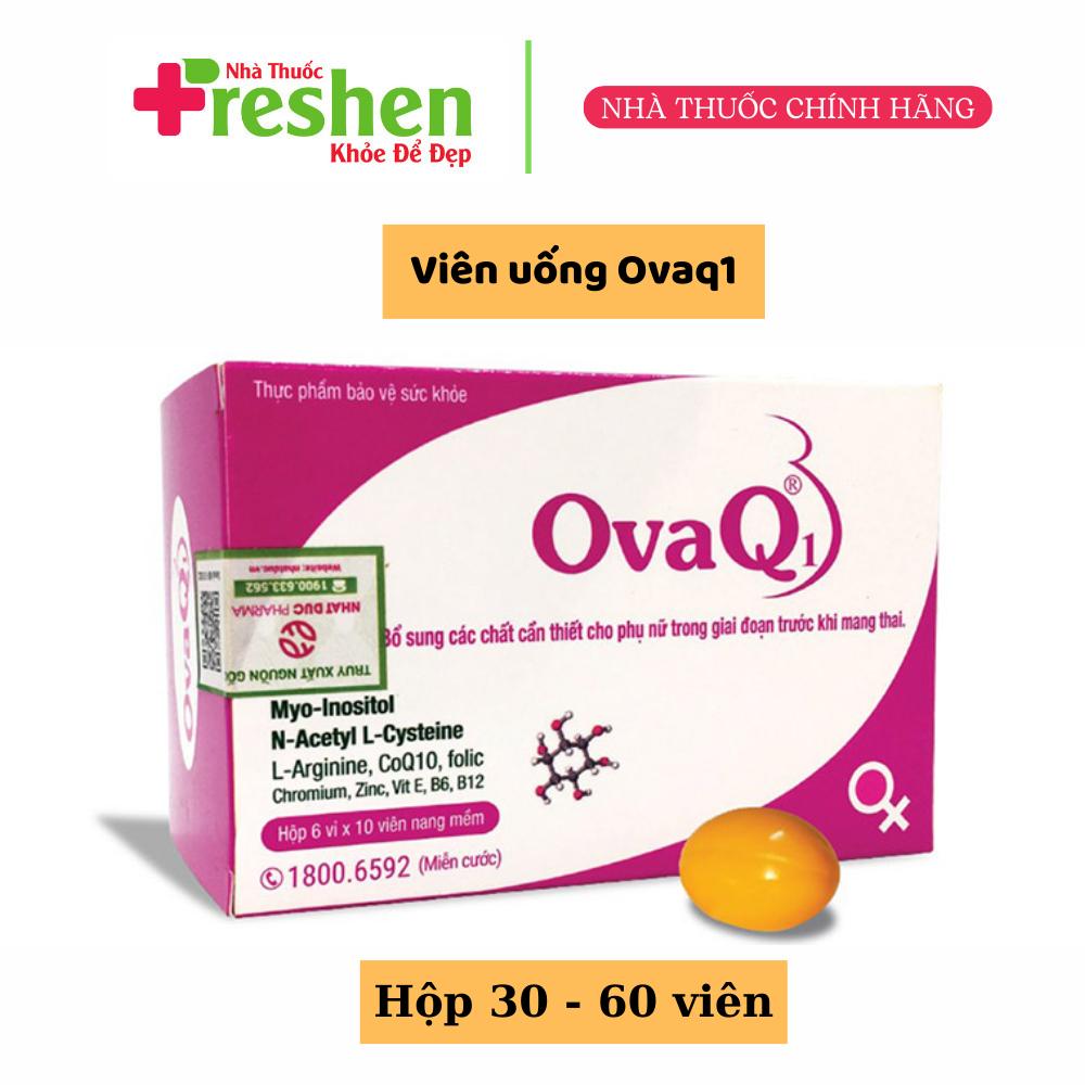 [HCM]OvaQ1 Hỗ trợ điều trị vô sinh ở nữ giới - Phân phối chính hãng Hộp 30 viên
