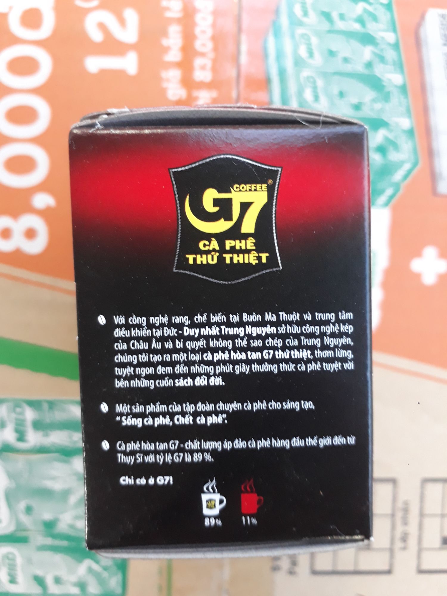 [HCM]CÀ PHÊ G7 HÒA TAN ĐEN - HỘP 15 GÓI 2GR