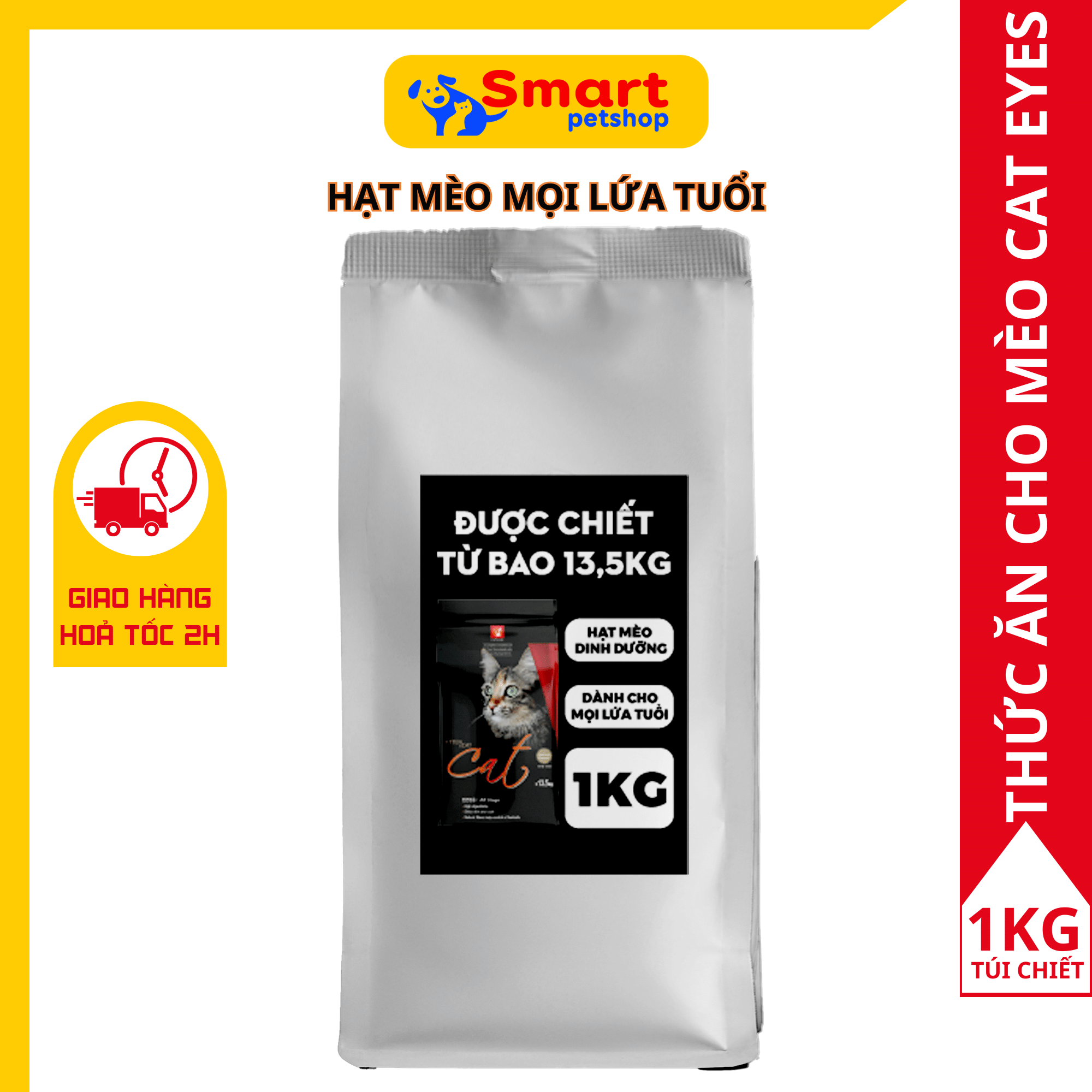 Thức Ăn Hạt Cho Mèo Cat's Eye Mọi Lứa Tuổi 13,5kg