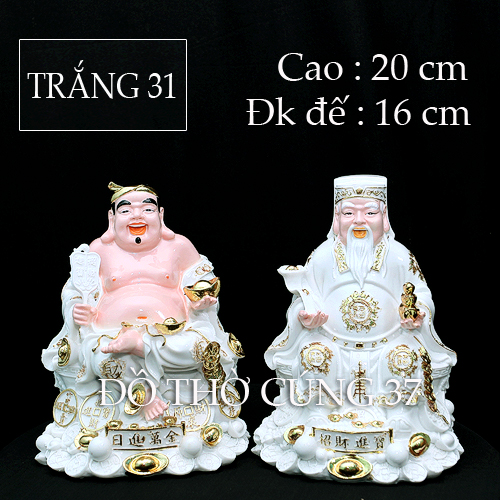 [ Cao 20 cm  MS 31 T ] TƯỢNG THẦN TÀI - THỔ ĐỊA  ÁO TRẮNG  [ Bột đá + composite ]