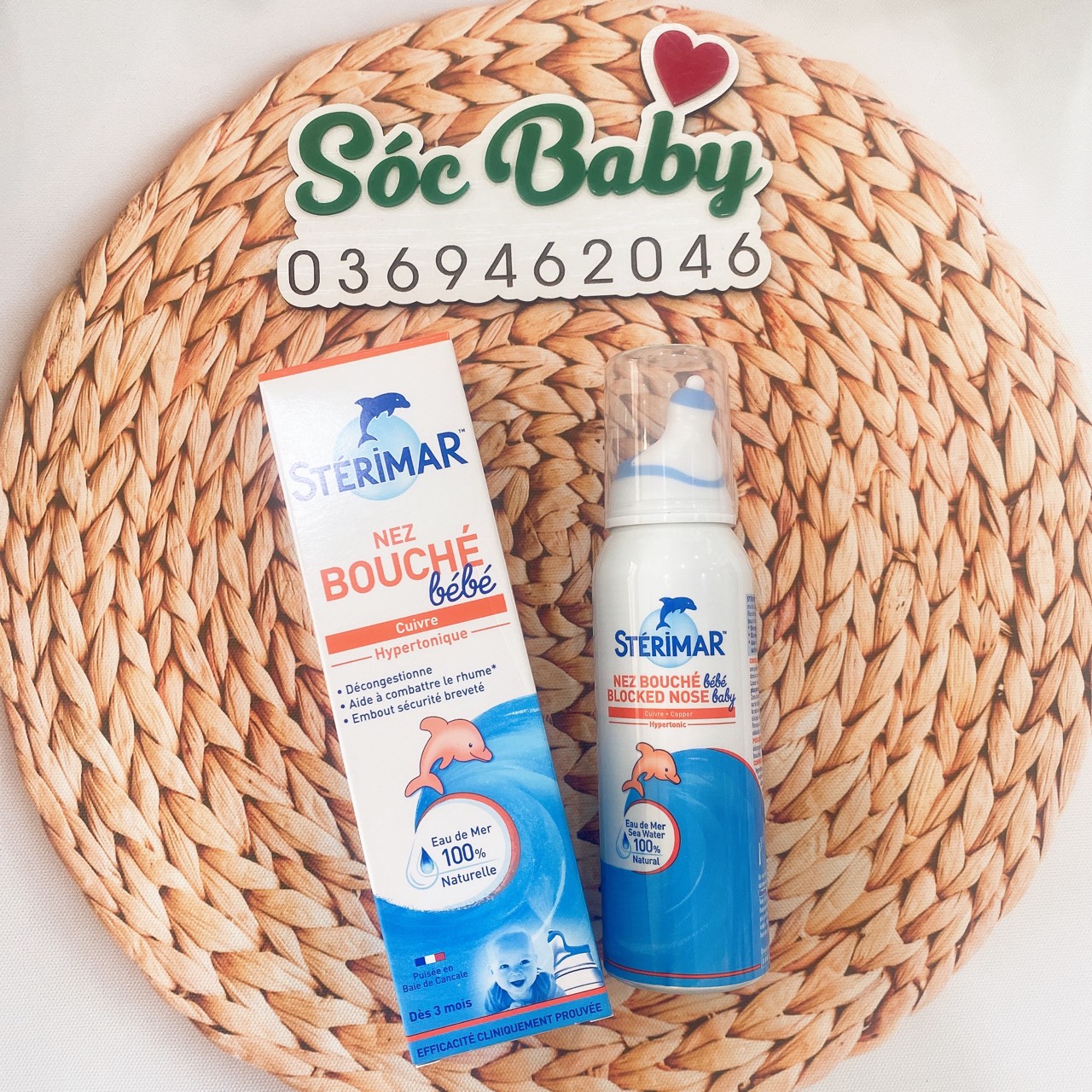 Xịt mũi cá heo vàng - cam sterimar baby cho bé từ sơ sinh chai 100ml
