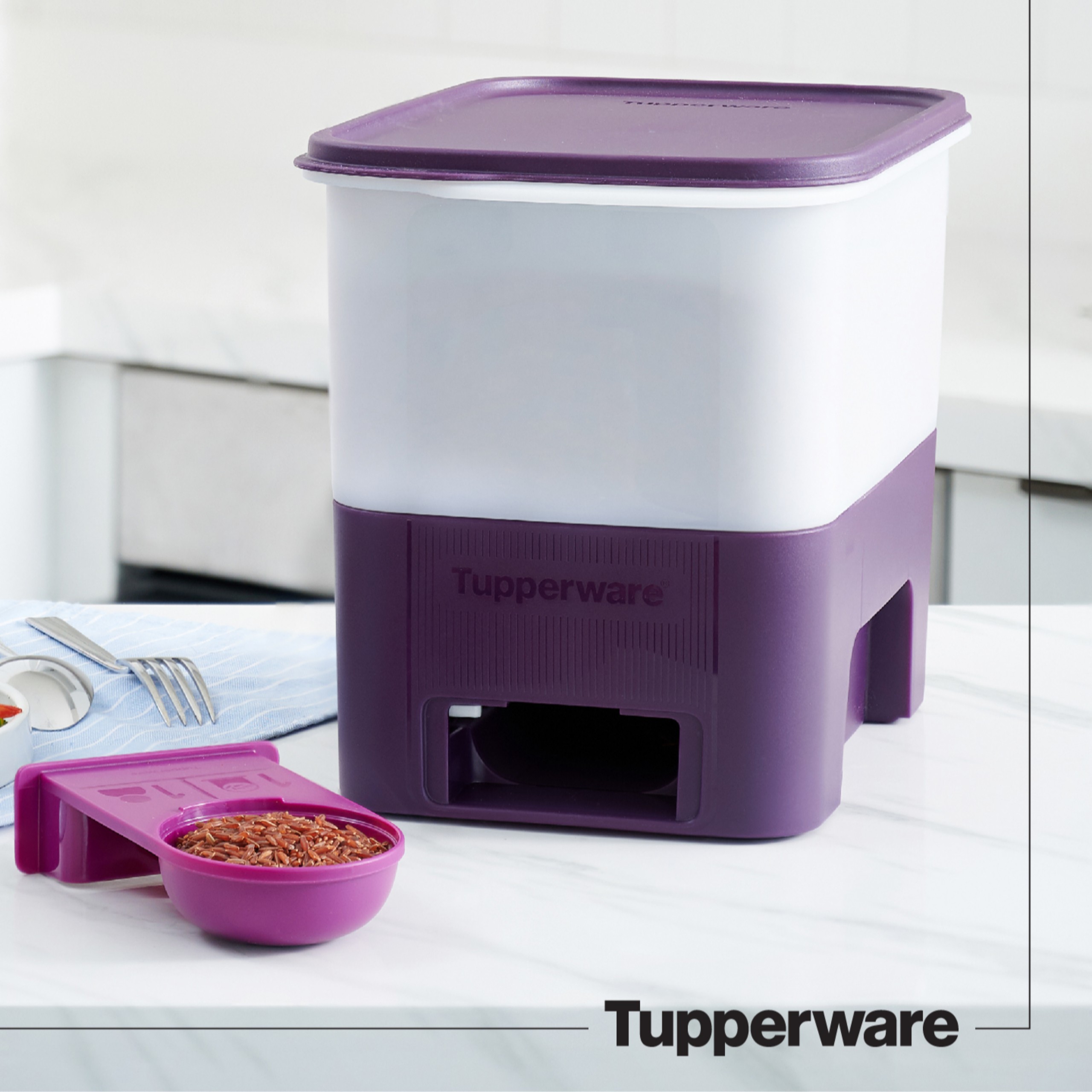 Thùng gạo Tupperware Ricesmart Aqua 5Kg - Tupperware Mall Chợ Lớn