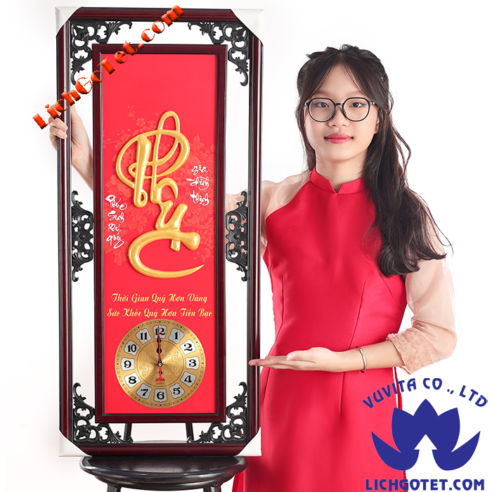 [HCM]TRANH ĐỒNG HỒ PHÙ ĐIÊU CHỮ PHÚC