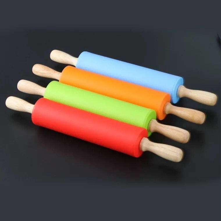 Cây lăn bột silicon cán gỗ lớn 48 cm
