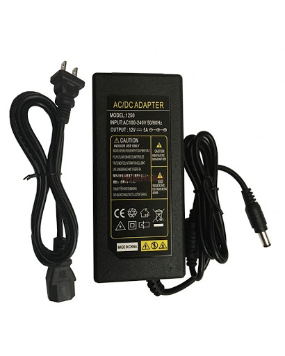 Bộ nguồn nhựa adapter 12V-5A (DC) (Đen