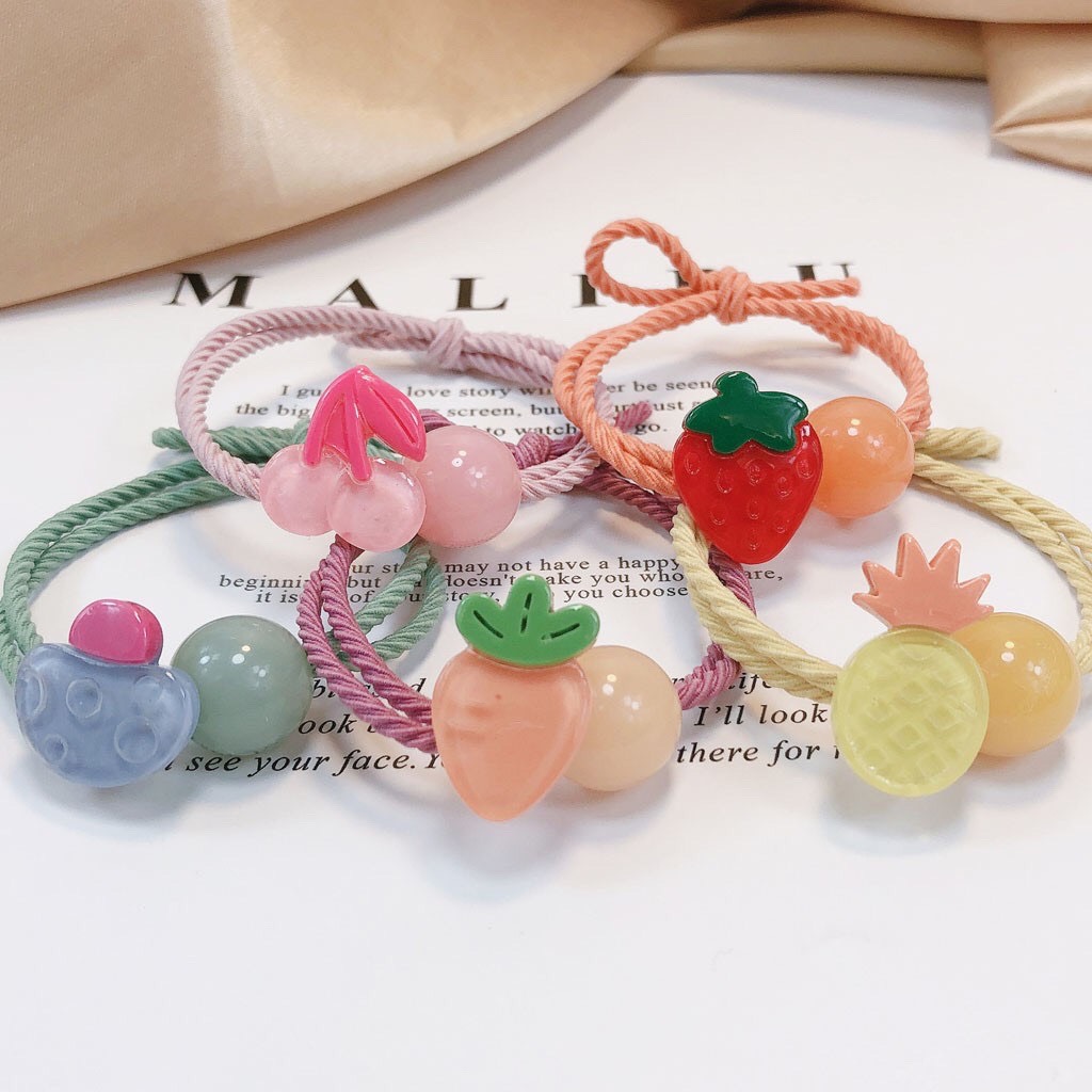 Combo 5 Dây cột tóc hình trái cây cute