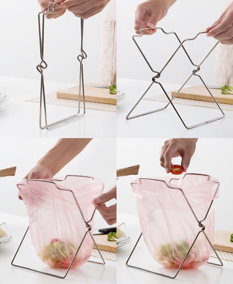 Kệ đựng rác mini inox gấp gọn - tiện ích ,nhiều công dụng, 27x17cm