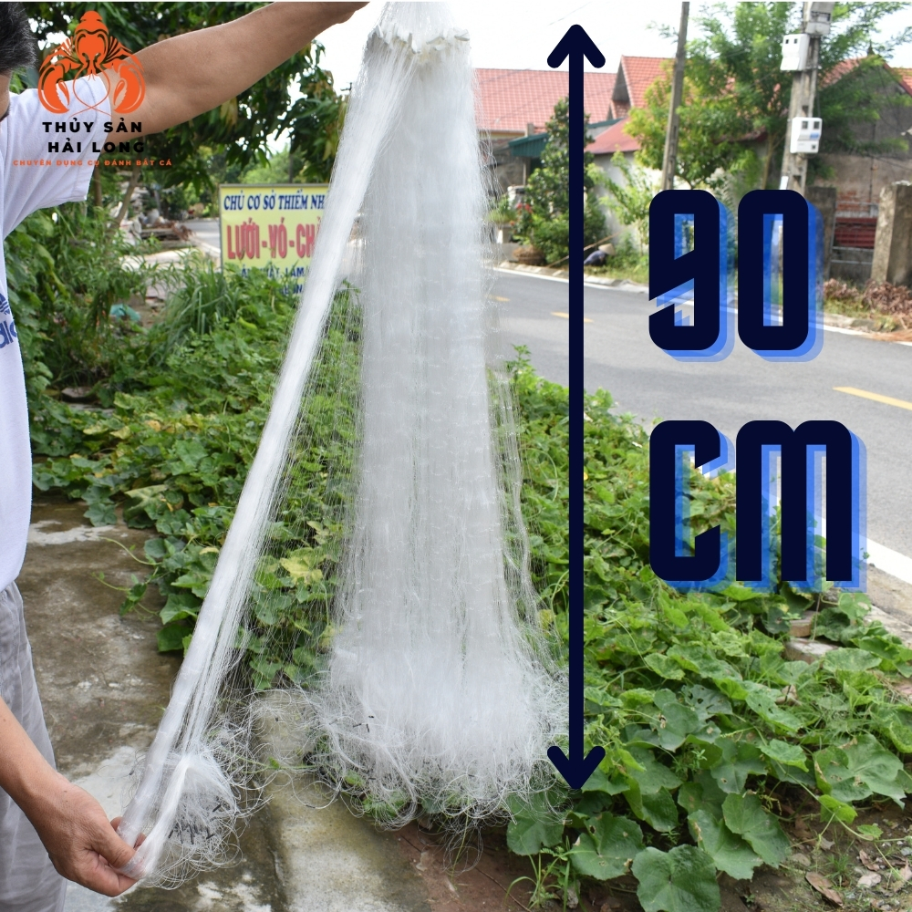 Lưới đánh cá 3 màn cao 90cm  đánh băt cá rô đồng, rô phi , ô mắt 3 -8 phân(then 1.5- then 4)