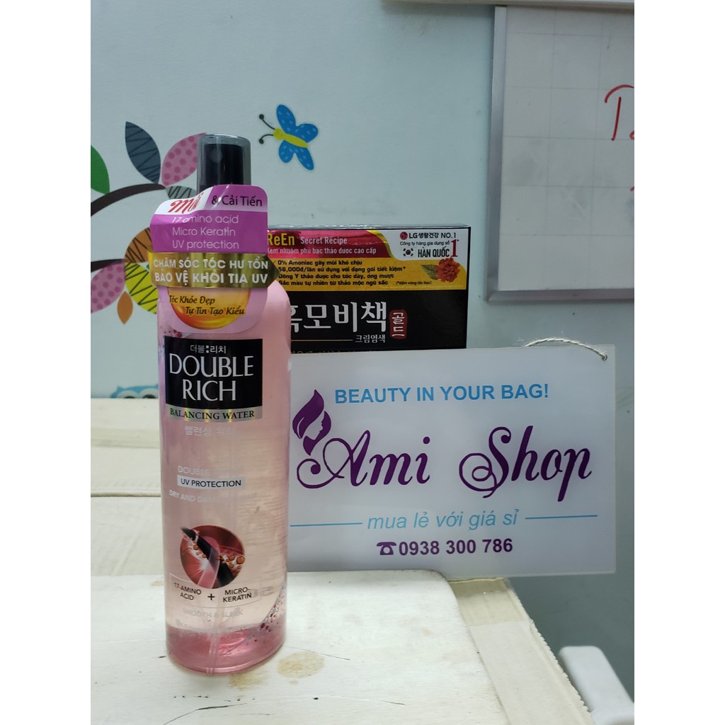 Gel vuốt tóc Double Rich màu xanh - tóc uốn