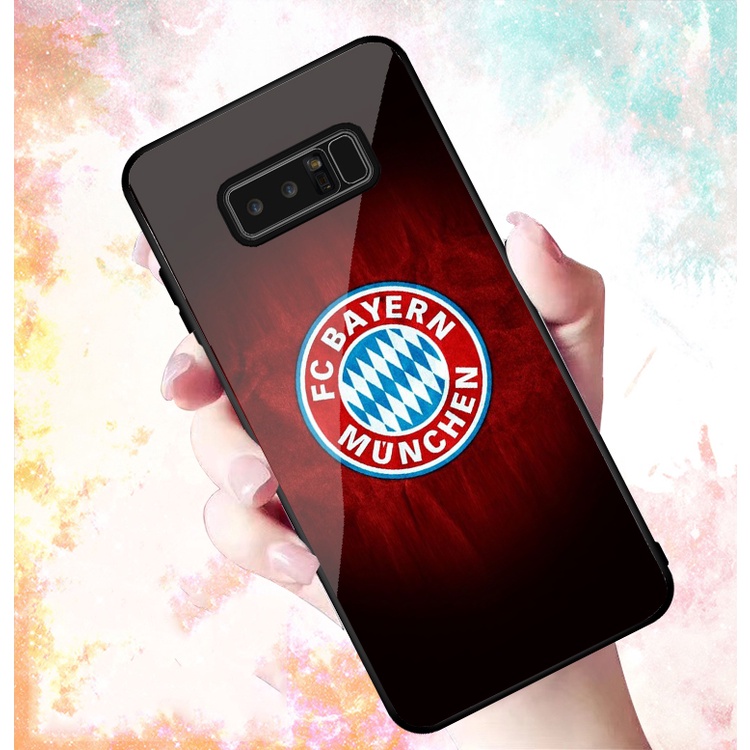 Ốp Lưng SAMSUNG GALAXY NOTE 8 mặt kính cường lực cao cấp In hình Câu Lạc Bộ Bóng Đá