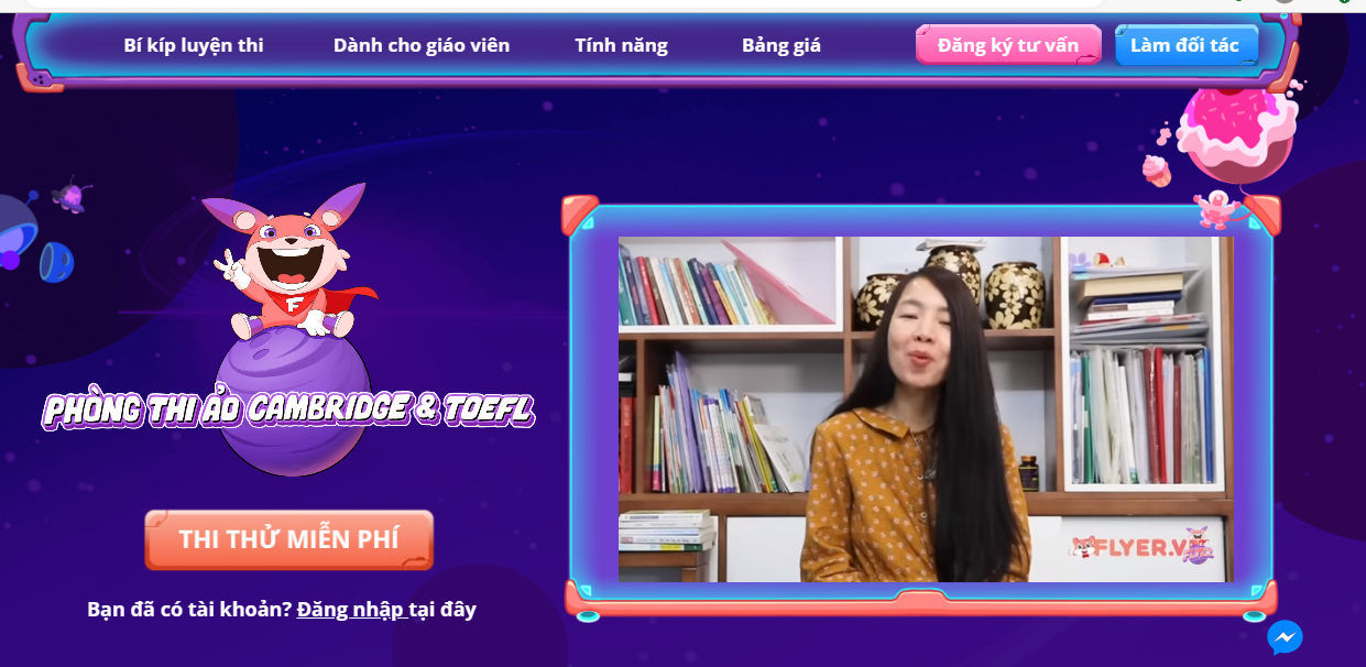 Phòng thi ảo - Luyện thi FlyerCambridge & Toefl