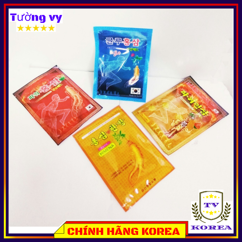 Combo 5 gói Cao dán hồng sâm hàn quốc Power vàng [100 miếng] - Hỗ trợ chấn thương, giảm đau nhức