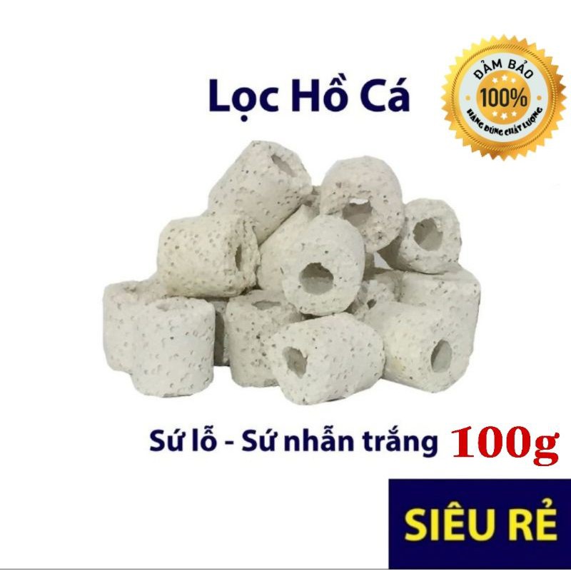 Sứ lổ lọc nước bể cá | sứ nhẫn trắng ( 100g )