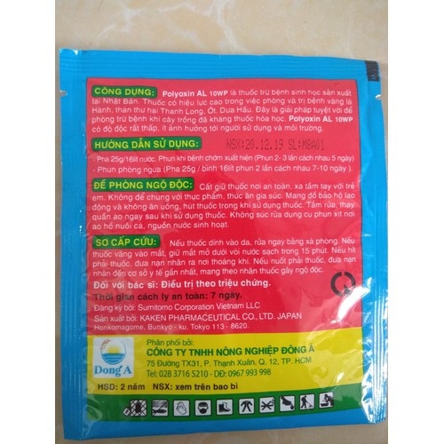 THUỐC TRỪ BỆNH thán thư POLYOXIN AL 10WP - gói 25 gram