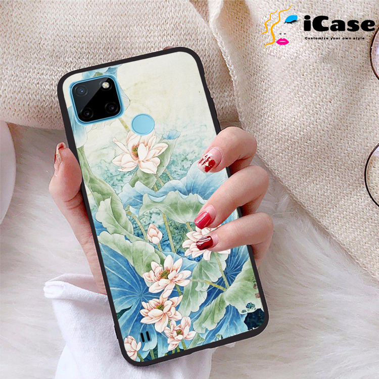 Ốp lưng Realme C21Y viền dẻo TPU BST Sen