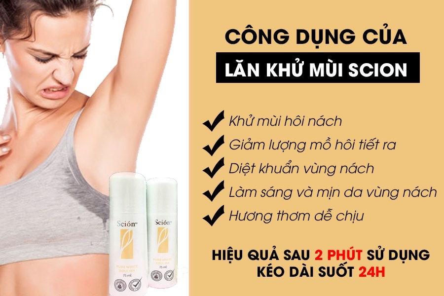 Lăn Nách Scion Khử Mùi Trắng Da 75ml