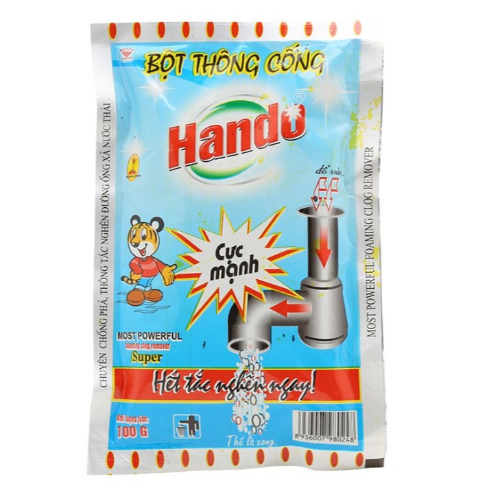 [HCM]Bột thông cống Hando dạng túi 100g nội địa