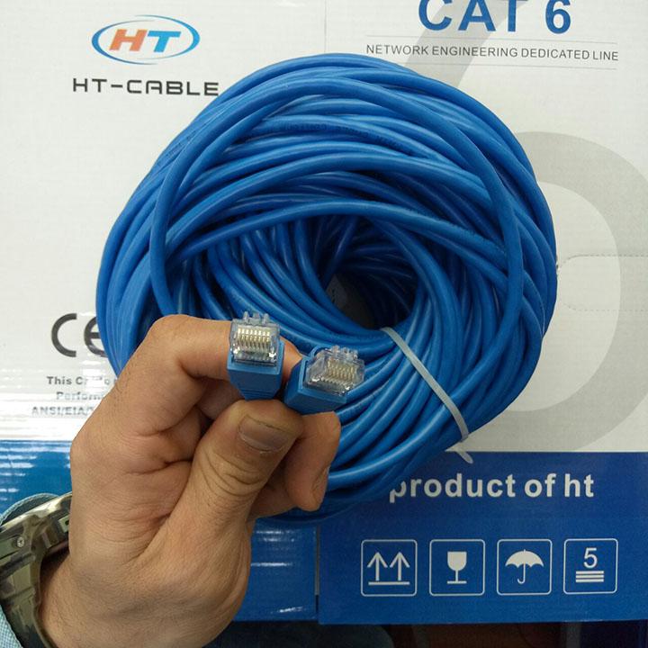 Dây cáp mạng Cat6 UTP HT-Cable 35 Mét Có sẵn 2 đầu (Blue, New 100%)