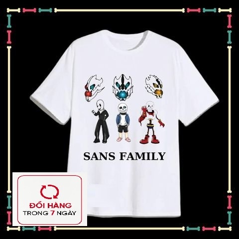 Áo thun in hình sans family - biệt đội gangster cho bé