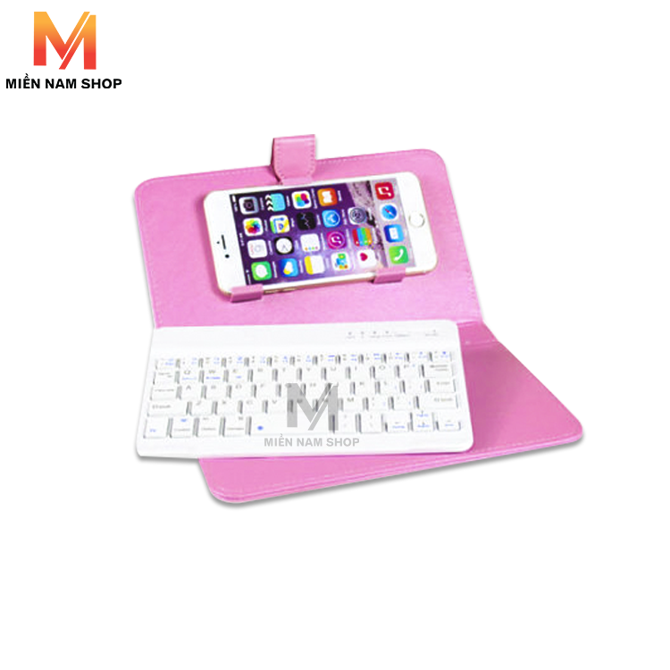 Bao da bàn phím Bluetooth dành cho điện thoại hệ điều hành IOS - Iphone (Màu Hồng)