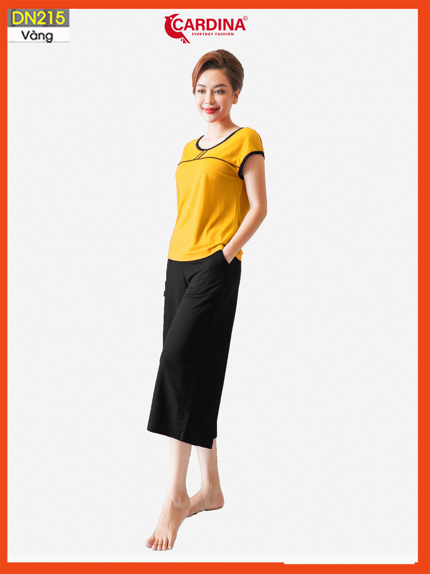Đồ Bộ Nữ 𝐂𝐀𝐑𝐃𝐈𝐍𝐀 Chất Cotton Nhật Cao Cấp Quần Ông Sớ Áo Cộc Tay Thoáng Mát DN2